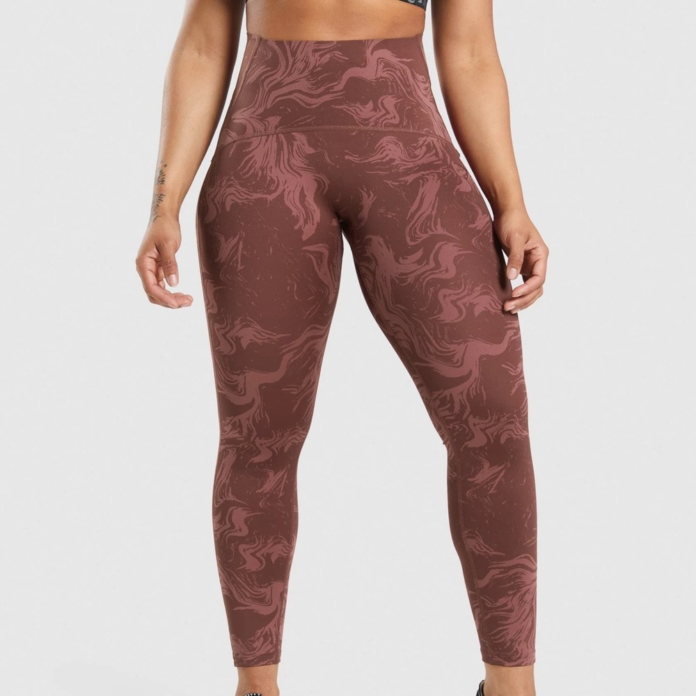 Gymshark Waist Support Leggings - Cherry Brown